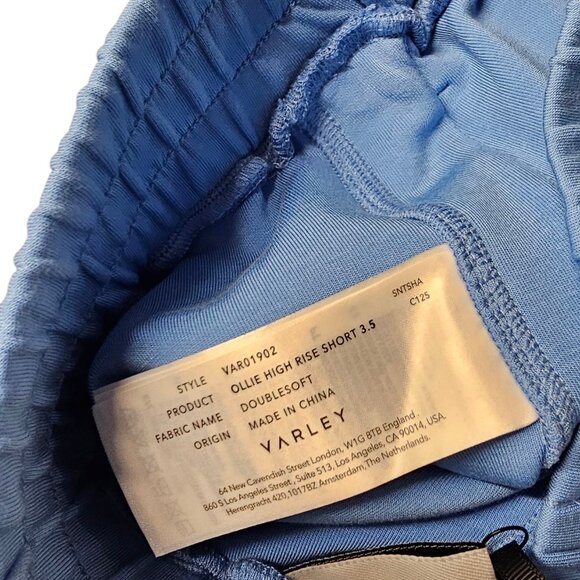 Anthropologie Varley Double Soft Ollie High Rise Shorts 3.5" Blue Size Large - Picture 10 of 11
